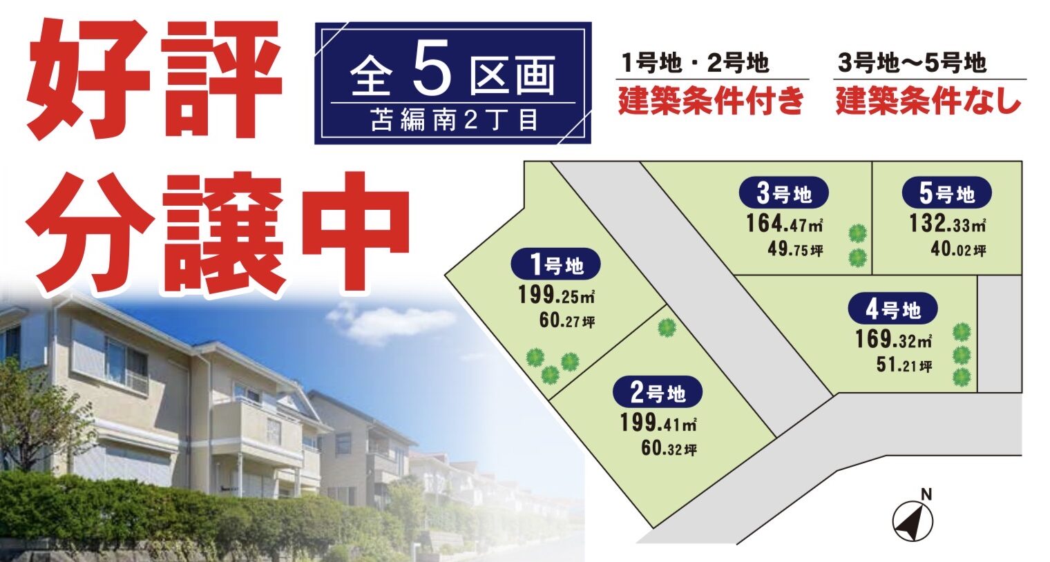 分譲中!「全5区画」姫路市苫編南二丁目